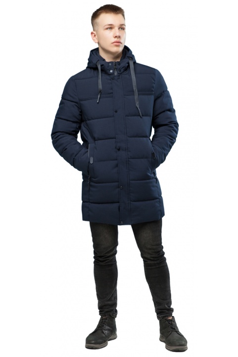 Модна куртка чоловіча зимова колір темно-синій модель 6002 Kiro Tokao – Ajento фото 1