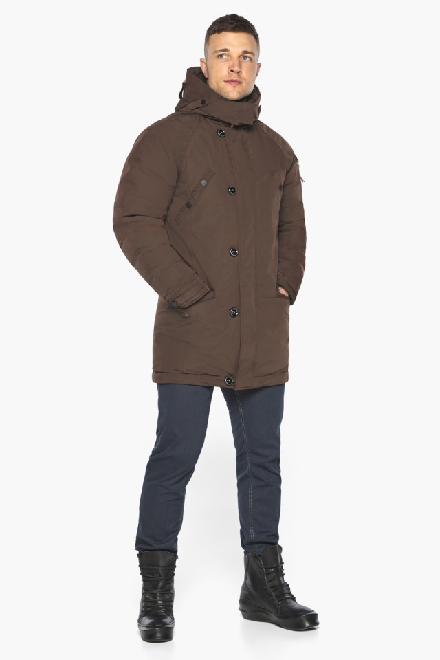 Куртка – воздуховик коричневый зимний для мужчин модель 30707 Braggart "Angel's Fluff Man" фото 2