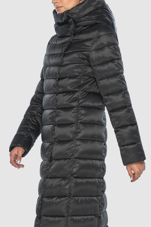 Чёрная практичная женская куртка модель M6210  фото 9