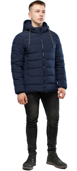 Темно-синяя качественная куртка зимняя для мужчин модель 6016 Kiro Tokao – Ajento фото 1