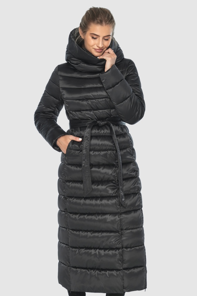 Чёрная практичная женская куртка модель M6210  фото 6