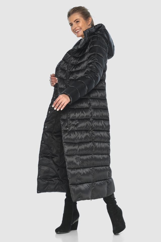 Чёрная практичная женская куртка модель M6210  фото 3