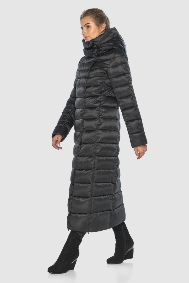 Чёрная практичная женская куртка модель M6210  фото 5