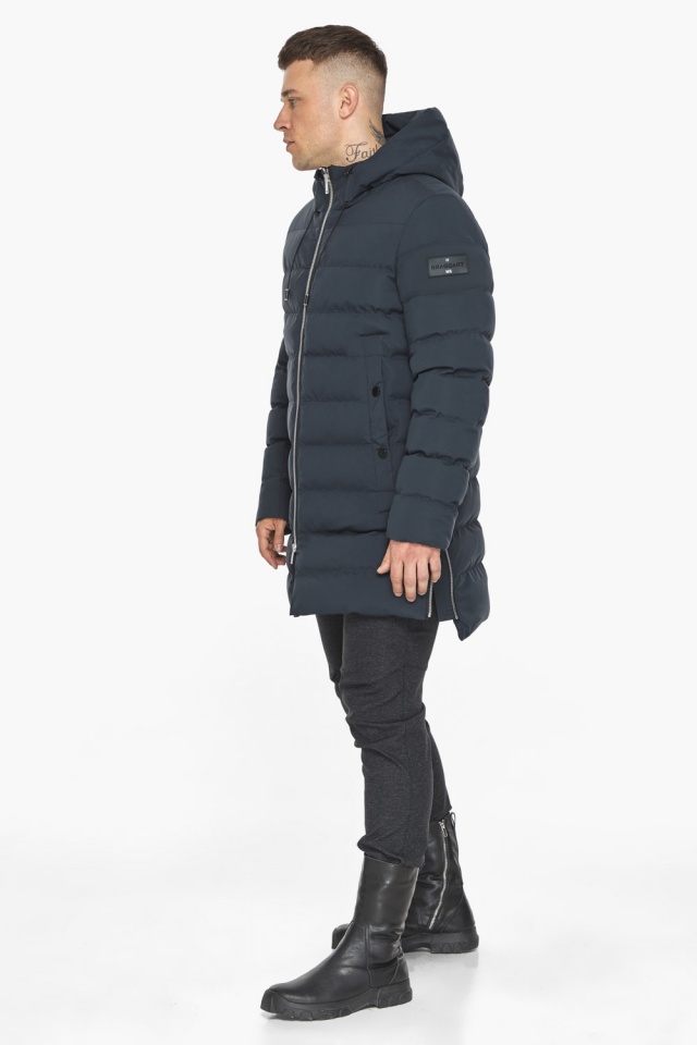 Модная куртка мужская зимняя графитово-синего цвета модель 49023 Braggart "Aggressive" фото 2