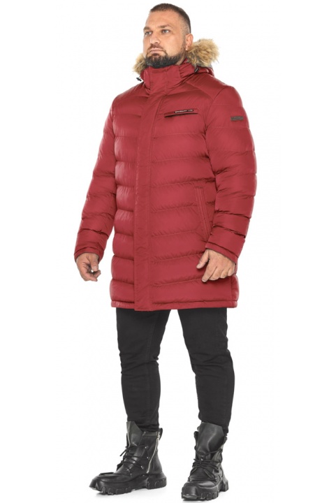 Бордовая куртка мужская с карманами модель 49718 Braggart "Aggressive" фото 1