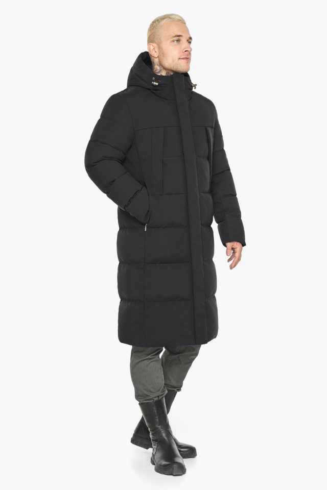Чёрная зимняя куртка мужская с карманами модель 63899 Braggart "Dress Code" фото 2