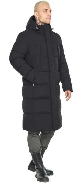 Чорна зимова куртка чоловіча з кишенями модель 63899 Braggart "Dress Code" фото 1