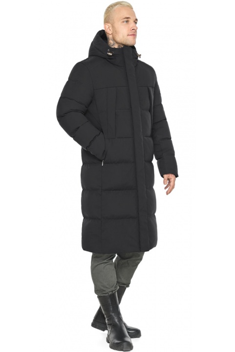 Чёрная зимняя куртка мужская с карманами модель 63899 Braggart "Dress Code" фото 1