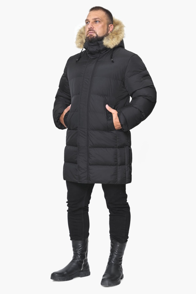 Фирменная зимняя мужская графитовая куртка большого размера модель 53900 Braggart "Titans" фото 2