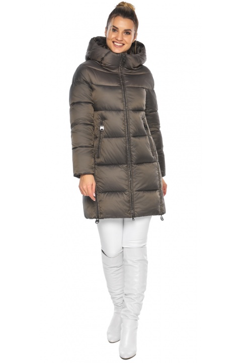 Жіноча капучинова куртка зимова з місткими кишенями модель 51120 Braggart "Angel's Fluff" фото 1
