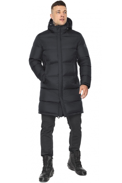 Зимова чоловіча куртка зі знімним капюшоном чорна модель 49773 Braggart "Dress Code" фото 1