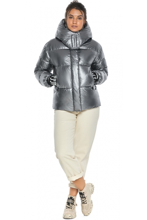 Женская куртка комфортная зимняя цвет серебро модель 44520 Braggart "Angel's Fluff" фото 1