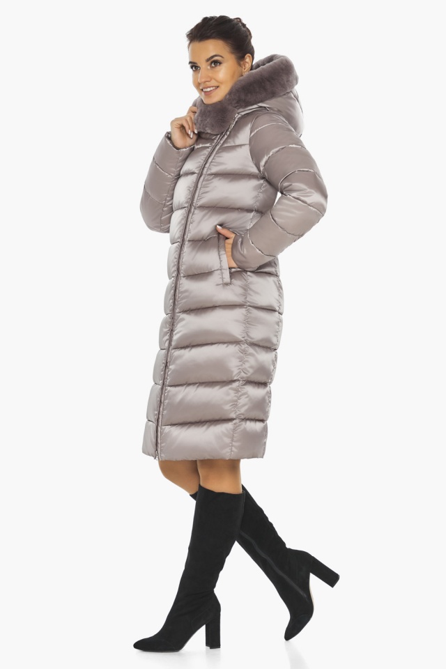 Пудровая куртка с внутренней ветрозащитной планкой зимняя женская модель 31049 Braggart "Angel's Fluff" фото 7