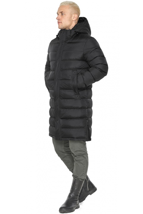 Зимняя чёрная мужская куртка с капюшоном модель 51450 Braggart "Aggressive" фото 1