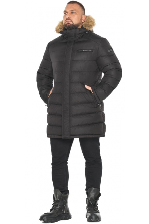 Чорна куртка чоловіча з вітрозахисним клапаном модель 49718 Braggart "Aggressive" фото 1