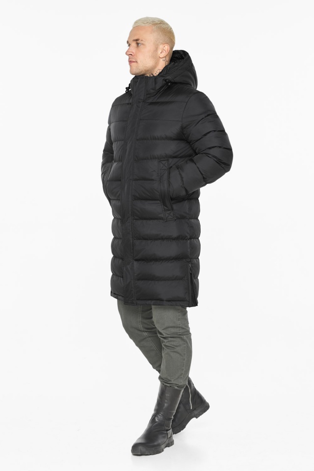 Зимняя чёрная мужская куртка с капюшоном модель 51450 Braggart "Aggressive" фото 2