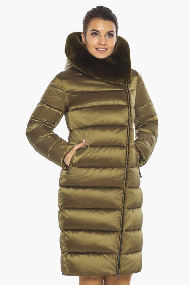Комфортная зимняя женская куртка оливковая модель 31049 Braggart "Angel's Fluff" фото 4