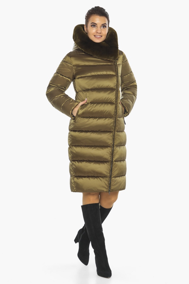 Комфортная зимняя женская куртка оливковая модель 31049 Braggart "Angel's Fluff" фото 2