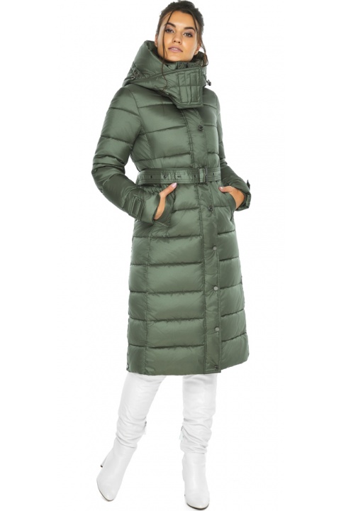 Зимняя оливковая куртка женская модель 43110 Braggart "Angel's Fluff" фото 1