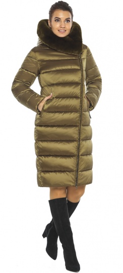 Комфортная зимняя женская куртка оливковая модель 31049 Braggart "Angel's Fluff" фото 1