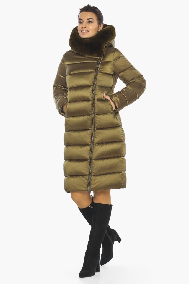 Комфортная зимняя женская куртка оливковая модель 31049 Braggart "Angel's Fluff" фото 3