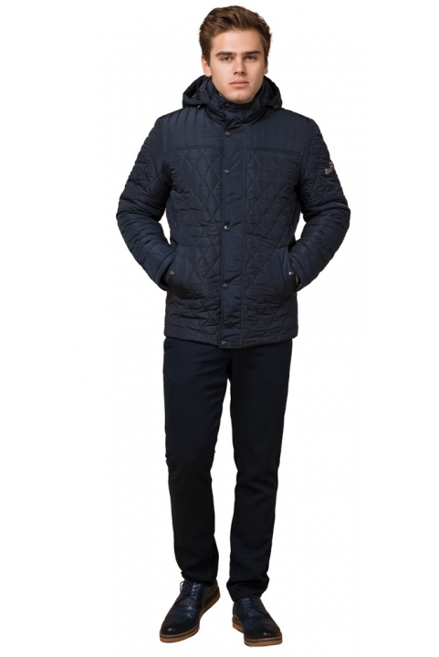 Осенне-весенняя синяя мужская куртка на молнии модель 24534 Braggart "Dress Code" фото 1
