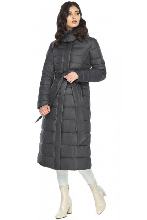 Довга осіньо-весняна жіноча курточка сірого кольору модель 8140/21 Vivacana фото 1