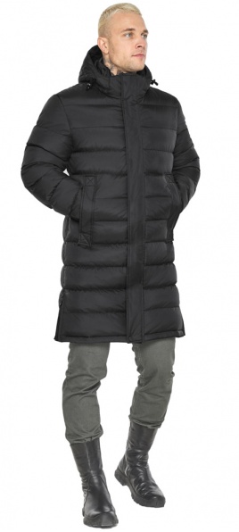 Зимова чорна чоловіча куртка з капюшоном на затягуваннях модель 51450 Braggart "Aggressive" фото 1