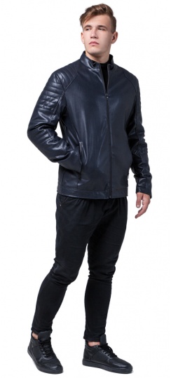 Современная куртка тёмно-синего цвета осенне-весенняя мужская модель 4327 Braggart "Youth" фото 1
