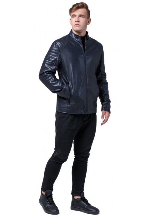 Современная куртка тёмно-синего цвета осенне-весенняя мужская модель 4327 Braggart "Youth" фото 1