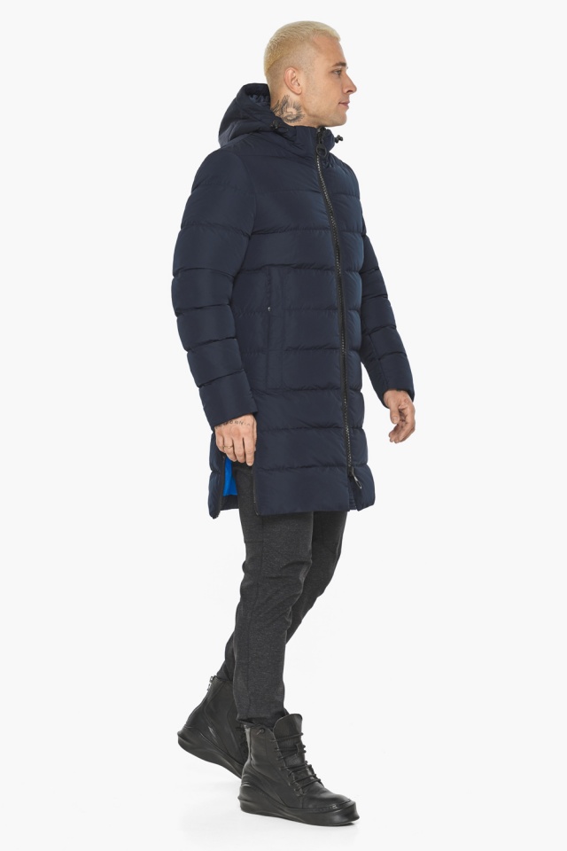Тёмно-синяя мужская куртка комфортная модель 49032 Braggart "Aggressive" фото 2