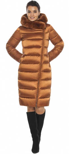 Жіноча куртка з втачними рукавами зимова колір сієна модель 31049 Braggart "Angel's Fluff" фото 1