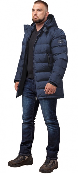 Зимняя мужская износостойкая курточка в тёмно-синем цвете модель 63901 Braggart "Aggressive" фото 1