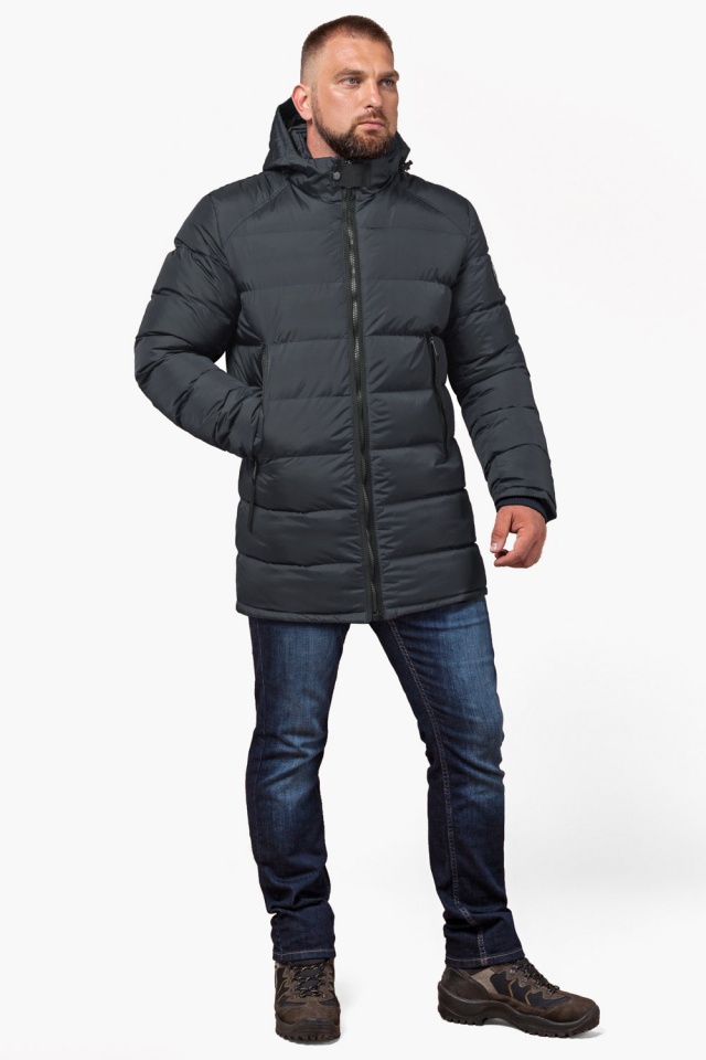 Мужская зимняя непродуваемая курточка цвет графит модель 63901 Braggart "Aggressive" фото 3