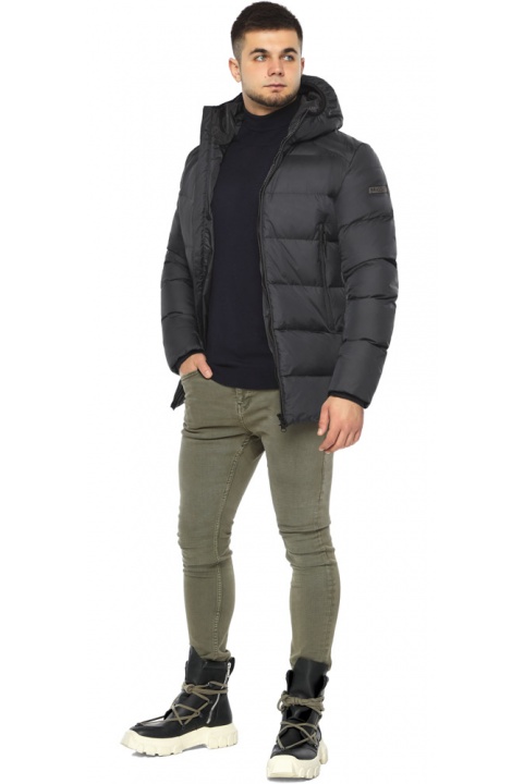 Чоловіча зимова курточка у графітовому кольорі модель 37055 Braggart "Aggressive" фото 1