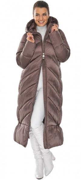 Курточка зимняя женская оригинальная в цвете сепии модель 58968 Braggart "Angel's Fluff" фото 1
