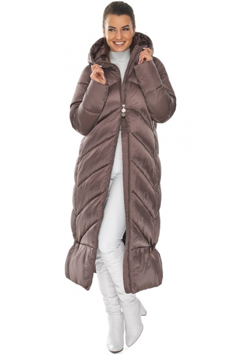 Курточка зимова жіноча оригінальна в кольорі сепії модель 58968 Braggart "Angel's Fluff" фото 1