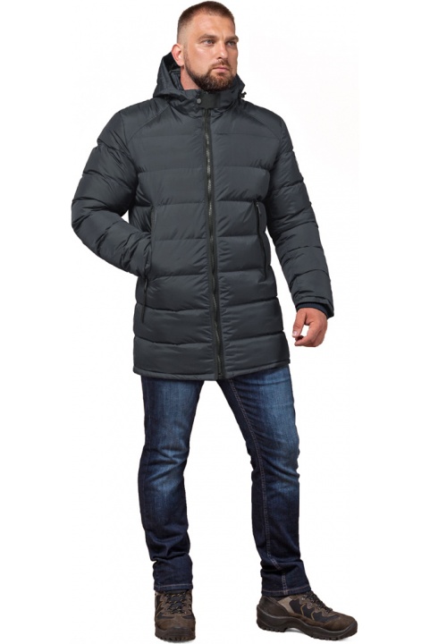 Мужская зимняя непродуваемая курточка цвет графит модель 63901 Braggart "Aggressive" фото 1