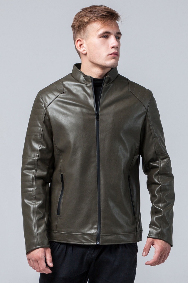 Стильная мужская куртка осенне-весенняя цвета хаки модель 4327 Braggart "Youth" фото 3