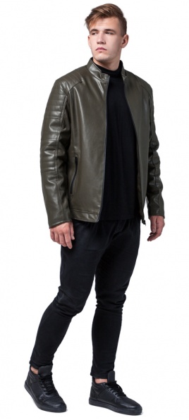 Стильная мужская куртка осенне-весенняя цвета хаки модель 4327 Braggart "Youth" фото 1