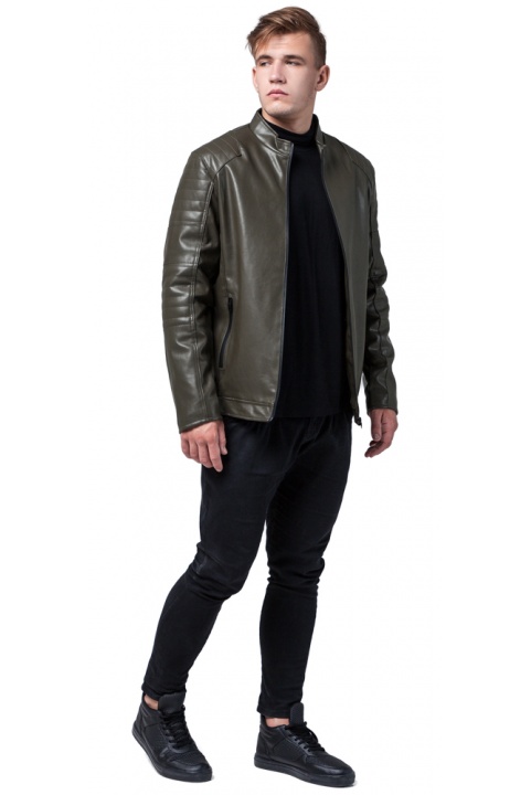 Стильная мужская куртка осенне-весенняя цвета хаки модель 4327 Braggart "Youth" фото 1