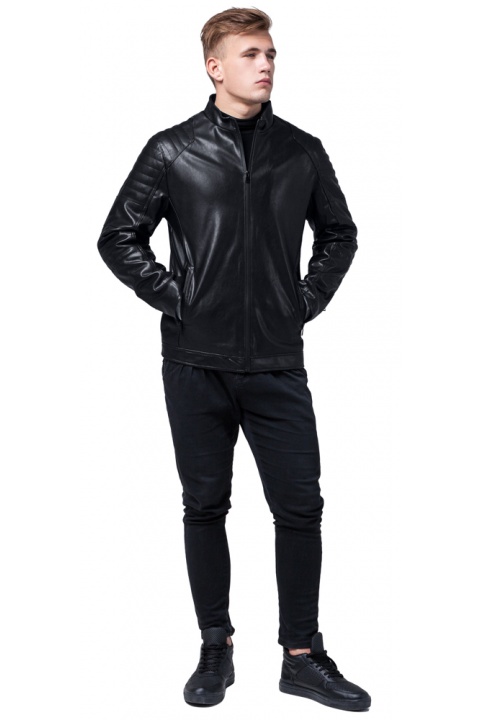 Осенне-весенняя молодежная куртка черная для мужчин модель 4327 Braggart "Youth" фото 1