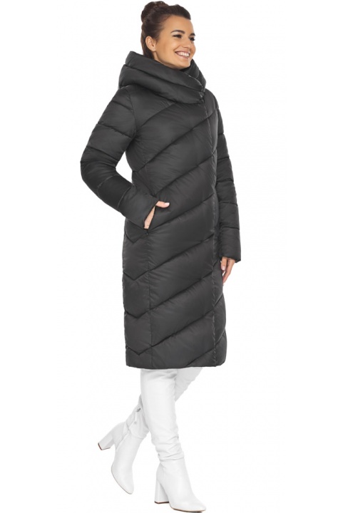 Жіноча чорна куртка зимова з кишенями модель 30952 Braggart "Angel's Fluff" фото 1