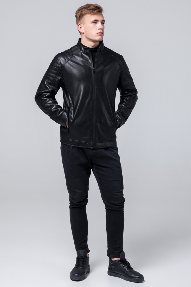 Осенне-весенняя молодежная куртка черная для мужчин модель 4327 Braggart "Youth" фото 2