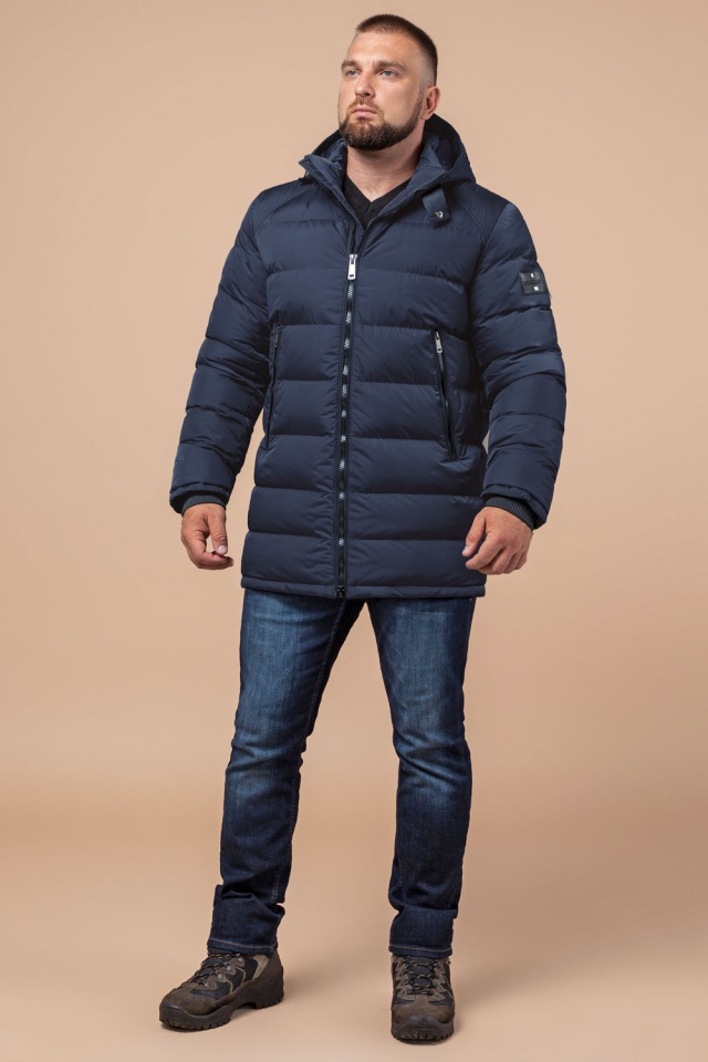 Зимняя куртка темно-синяя брендовая мужская модель 32540 Braggart "Aggressive" фото 2