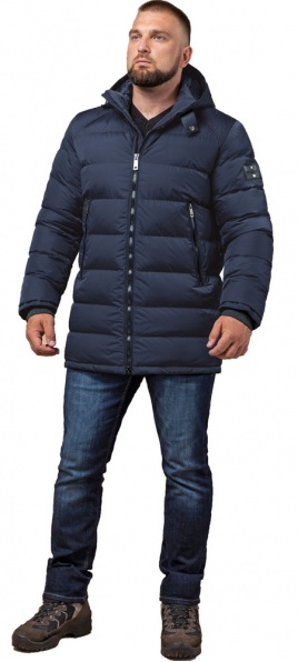 Зимняя куртка темно-синяя брендовая мужская модель 32540 Braggart "Aggressive" фото 1