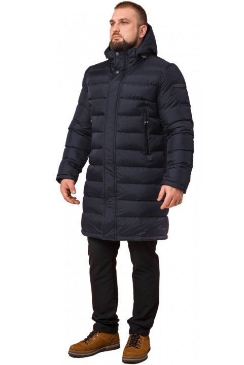Утеплённая чёрно-синяя мужская зимняя куртка большого размера модель 43482 Braggart "Titans" фото 1