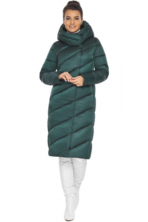 Зеленая женская длинная куртка на зиму модель 30952 Braggart "Angel's Fluff" фото 1
