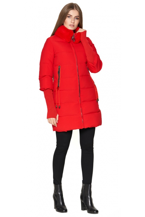 Женская красная куртка стандартной длины зимняя модель 1719 Kiro Tokao фото 1
