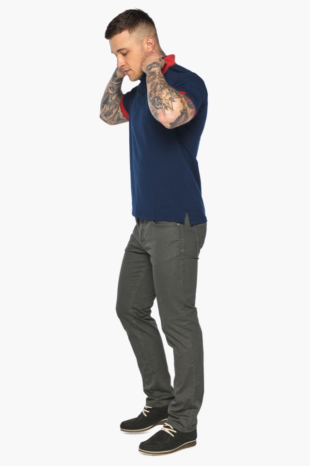 Стильная футболка поло мужская синяя модель 5815 Braggart фото 5